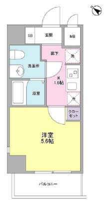 シエロ大塚　1001号室　間取り