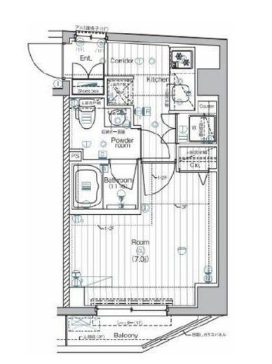 プレミアムキューブ文京江戸川橋#mo　104号室　間取り