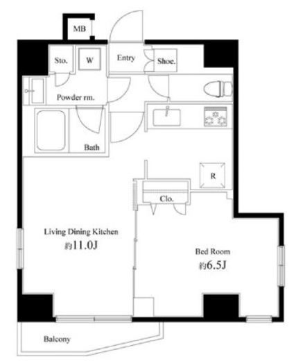 プレミアムキューブ文京江戸川橋#mo　401号室　間取り