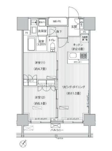 ヒューリックレジデンス駒込　604号室　間取り