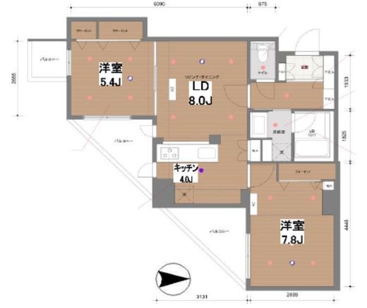 ドゥーエ東池袋　404号室　間取り