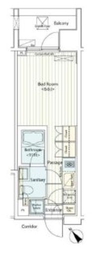 カスタリア大塚　1106号室　間取り