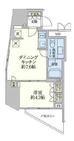 レジディア文京小石川Ⅱ　701号室　間取り