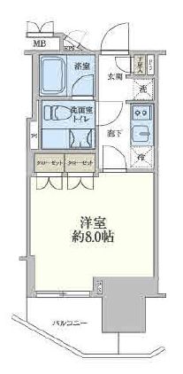 レジディア文京小石川Ⅱ　802号室　間取り