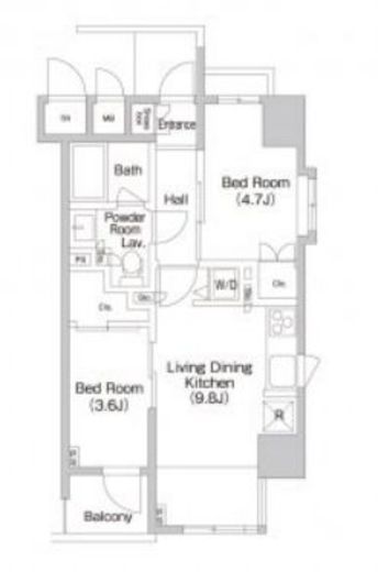 プライムアーバン池袋　610号室　間取り