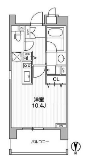 クリオ西池袋　1402号室　間取り