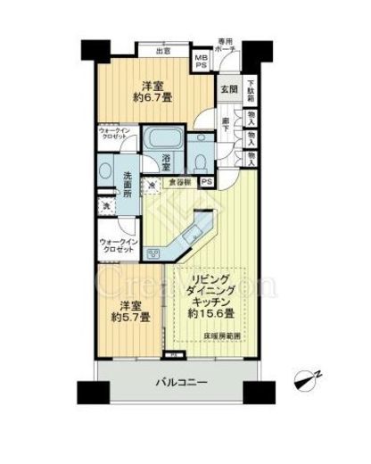ライオンズスクエア小石川後楽園　413号室　間取り