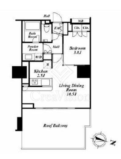 クレヴィア本郷　3F2号室　間取り