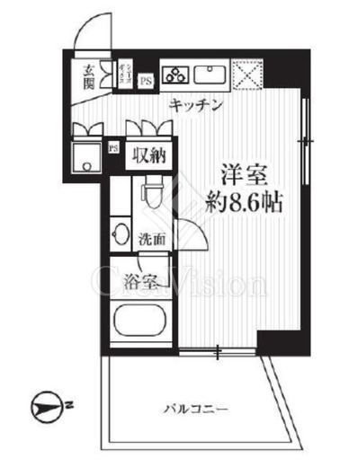 HF千駄木レジデンス　502号室　間取り