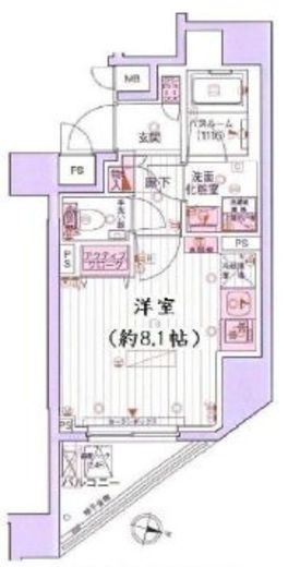 デュオヴェール飯田橋　203号室　間取り
