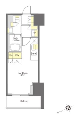 プライムメゾン大塚　1804号室　間取り