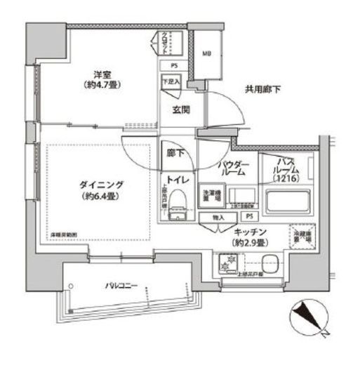シティハウス文京茗荷谷　901号室　間取り
