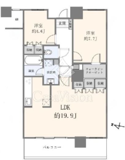 イーストコモンズ清澄白河セントラルタワー　27F1号室　間取り