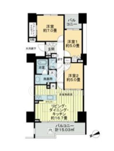 シティテラス目白　1304号室　間取り