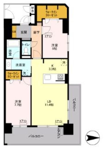 ロイヤルパークスリバーサイド　415号室　間取り