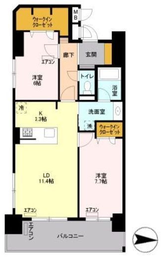 ロイヤルパークスリバーサイド　610号室　間取り