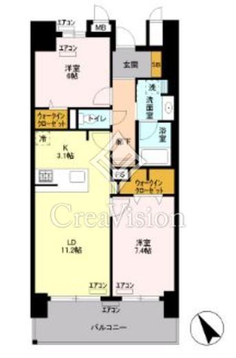 ロイヤルパークスリバーサイド　903号室　間取り