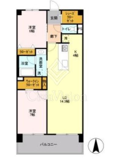 ロイヤルパークス梅島　510号室　間取り