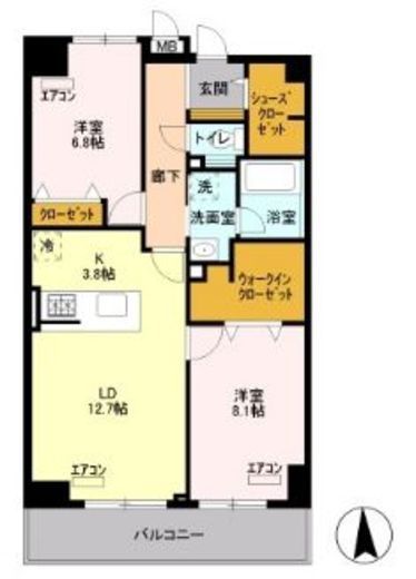 ロイヤルパークスシーサー　1102号室　間取り