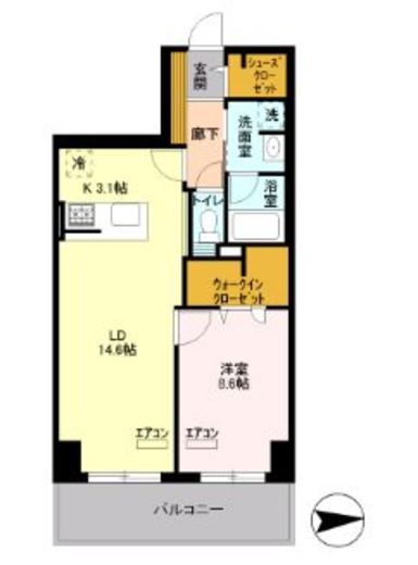 ロイヤルパークスシーサー　812号室　間取り