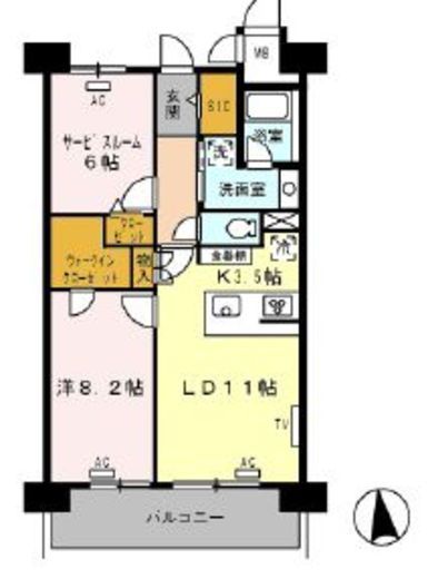 ロイヤルパークス西新井　420号室　間取り