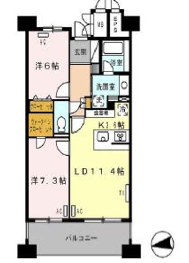 ロイヤルパークス西新井　503号室　間取り