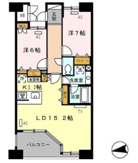 ロイヤルパークス西新井　708号室　間取り