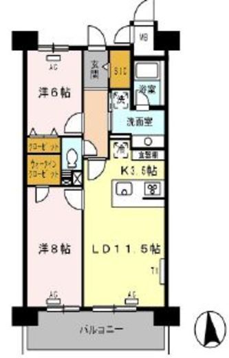 ロイヤルパークス西新井　718号室　間取り