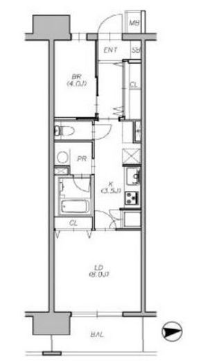 ロイヤルパークス西新井　832号室　間取り