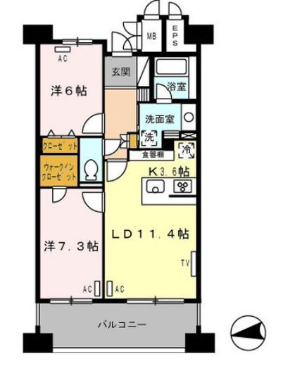 ロイヤルパークス西新井　904号室　間取り