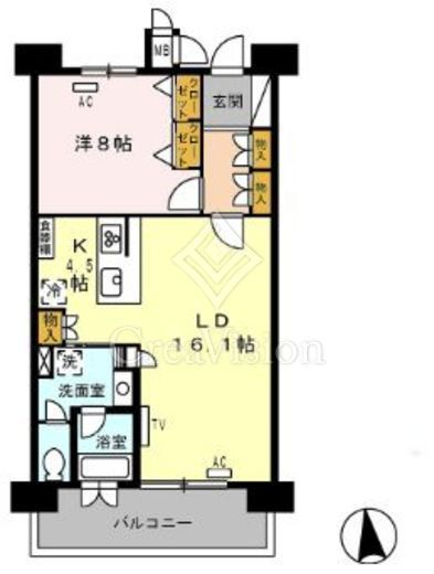 ロイヤルパークス西新井　713号室　間取り
