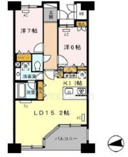 ロイヤルパークス西新井　707号室　間取り