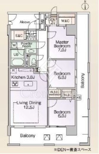 ロイヤルパークス新田　916号室　間取り