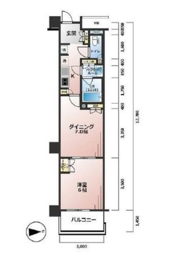 パレステージ文京江戸川橋　303号室　間取り
