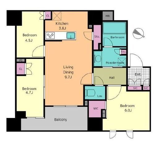 グローリオ文京東大前ヒルズ　804号室　間取り