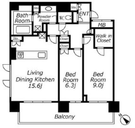 ブランズ文京小日向レジデンス　503号室　間取り