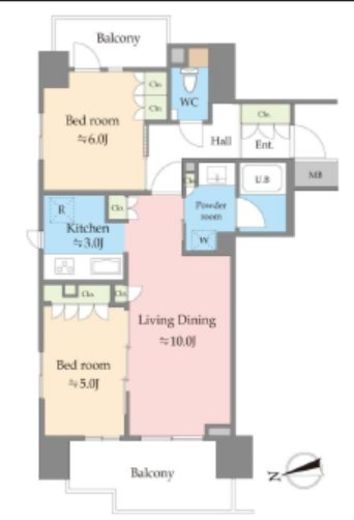 グランリビオ ザ・レジデンス　201号室　間取り