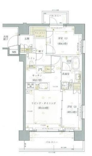 グランリビオ ザ・レジデンス　210号室　間取り