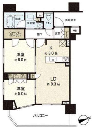 グランリビオ ザ・レジデンス　507号室　間取り