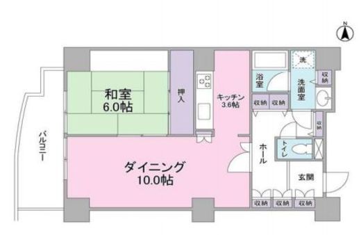 文京グリーンコートビュータワー本駒込　A105号室　間取り
