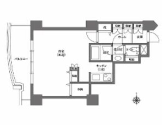 文京グリーンコートビュータワー本駒込　A1203号室　間取り