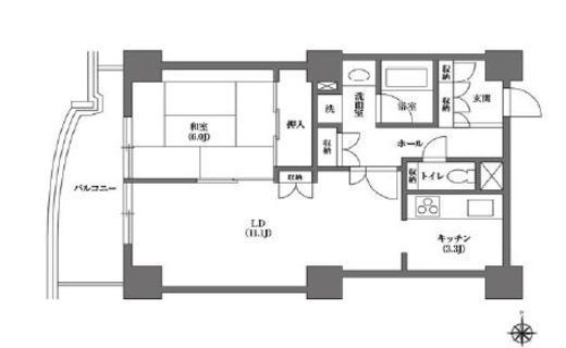 文京グリーンコートビュータワー本駒込　B1102号室　間取り