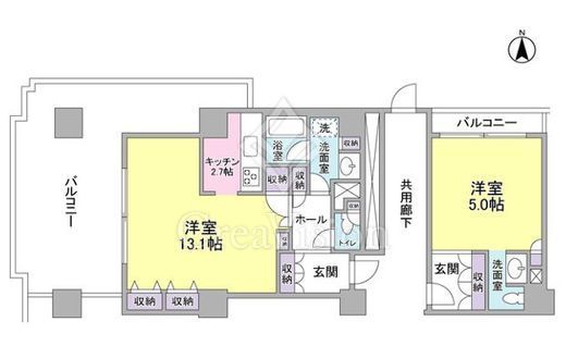 文京グリーンコートビュータワー本駒込　A1410号室　間取り