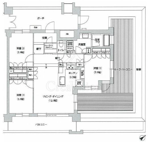 文京グリーンコートテラス　511号室　間取り