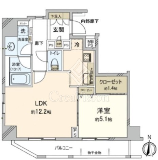 文京春日プラッツ　1303号室　間取り