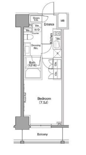 ザ・パークハビオ巣鴨　703号室　間取り