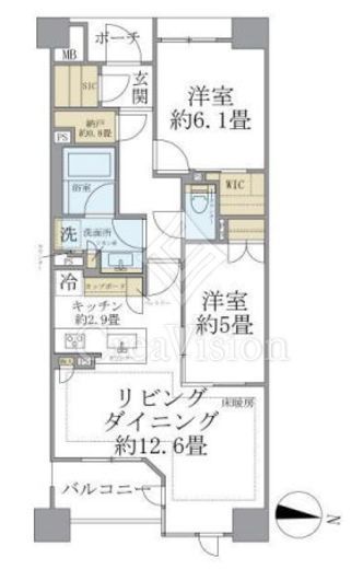 ブリリアウェリス文京千駄木　409号室　間取り