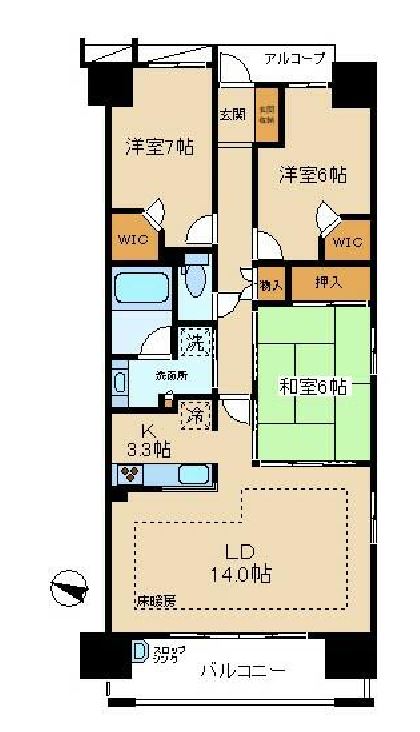 亀戸レジデンス　1305号室　間取り