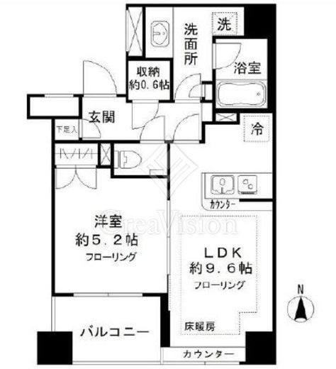クオリア御茶ノ水パークフロント　1203号室　間取り