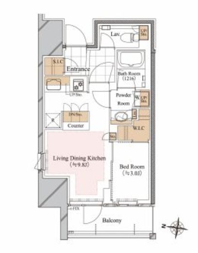 ブランシエスタ白山　1301号室　間取り